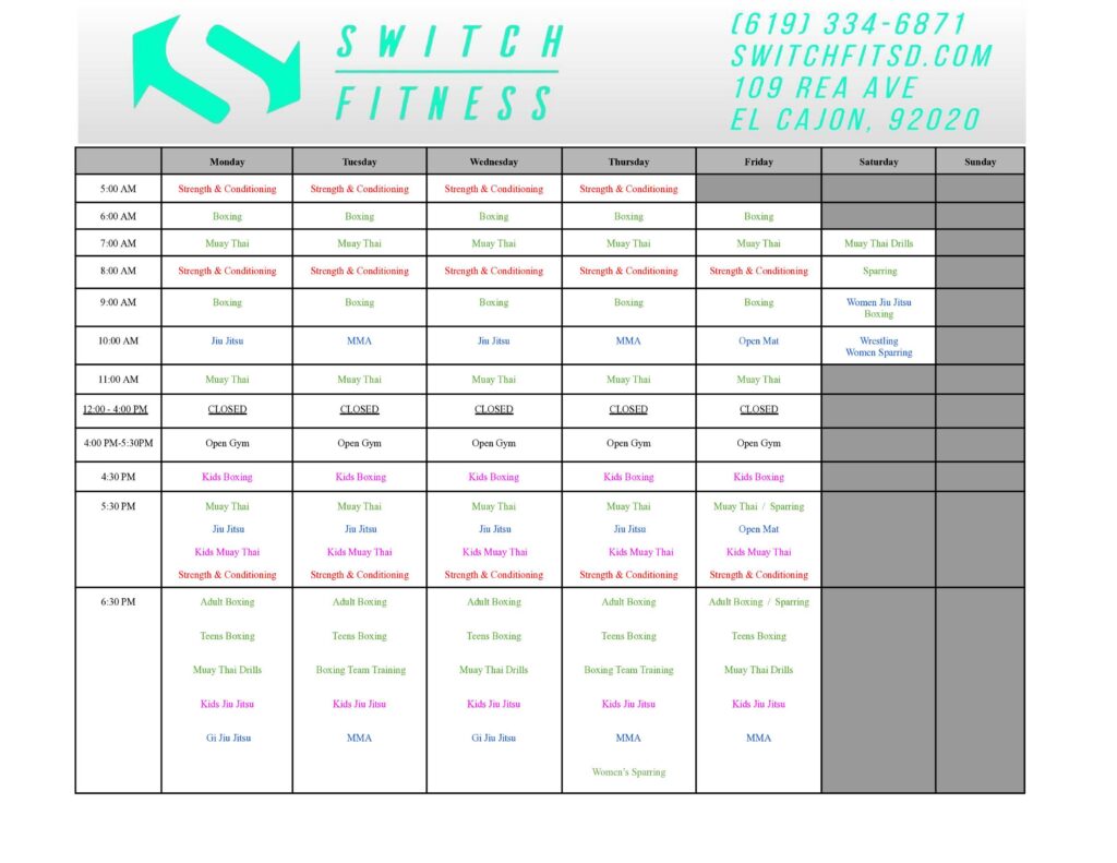 Switch Fitness San Diego | El Cajon Muay Thai - Jiu Jitsu - Boxing - Judo - Yoga photo (Gym's own website (og:image))